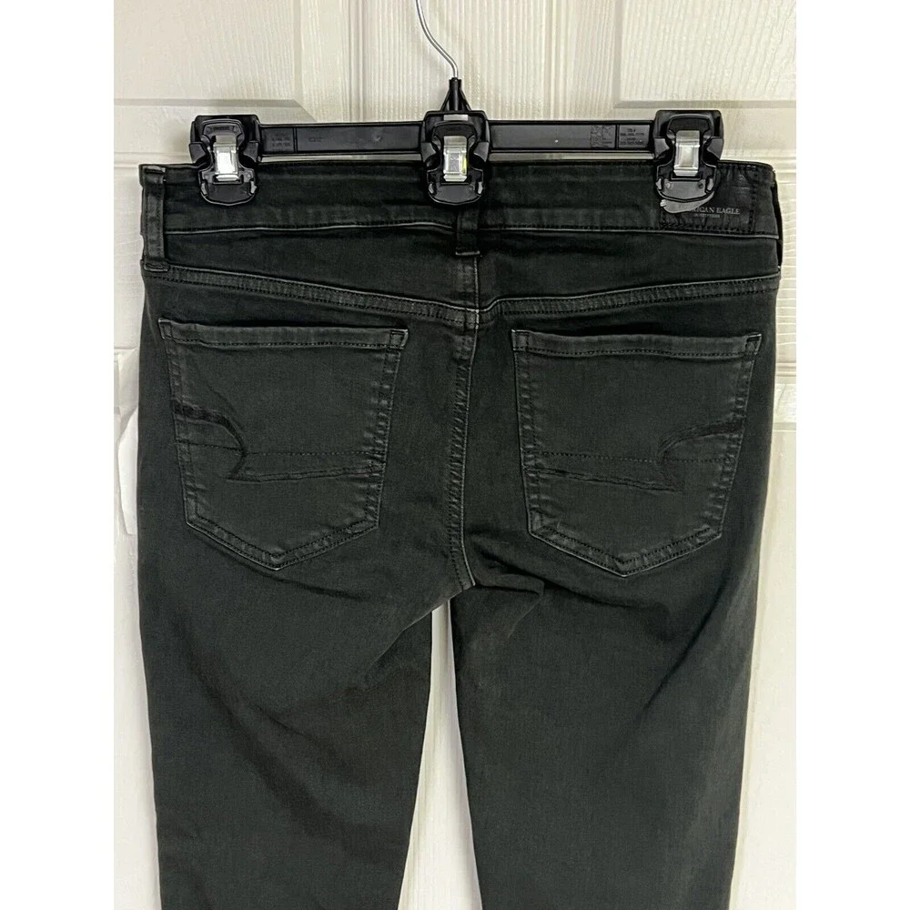 American Eagle Super Low Jegging Dark Olive Green Skinny Jeans Size 2